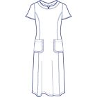 衿ぐり切替半袖ワンピース型紙(パターン)