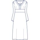 レース使いの長袖ワンピース型紙(パターン)