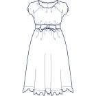 ハイウエストラグランギャザーワンピース型紙(パターン)