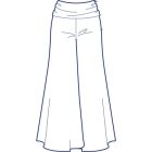 ギャザーヨーク付きストレッチガウチョパンツ型紙(パターン)