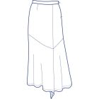 前アシンメトリープリーツ総裏フレアースカート型紙(パターン)【ダウンロード版】