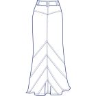 ストレッチ切替マーメイドスカート型紙(パターン)