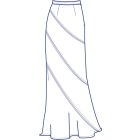 切替パイピング総裏フレアースカート型紙(パターン)