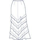 切替フリル総裏スカート型紙(パターン)