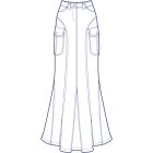 8枚接ぎマチ付き切替フレアー総裏スカート型紙(パターン)【ダウンロード版】