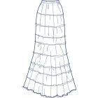 3種類の生地で作る総裏ティアードスカート型紙(パターン)