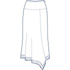 アシンメトリー総裏フレアースカート型紙(パターン)