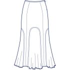 6枚接ぎ総裏別布切替フレアーストレッチスカート型紙(パターン)