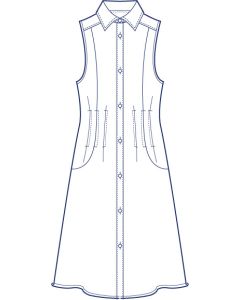 シャツカラーロングベスト型紙（パターン）【ダウンロード版】