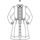 ピンタック&前立て付き、ウエストギャザーワンピース型紙と作り方【ダウンロード版】