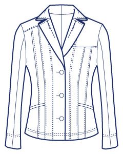 立体的なダーツ衿のジャケット型紙（パターン）【ダウンロード版】