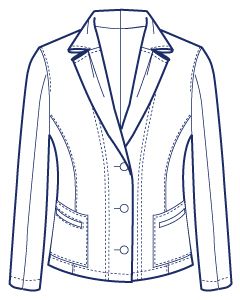 立体的なタック衿のストレッチジャケット型紙（パターン）【ダウンロード版】