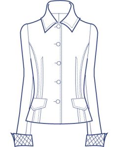 高め衿の袖口別布使い総裏ジャケット型紙（パターン）【ダウンロード版】