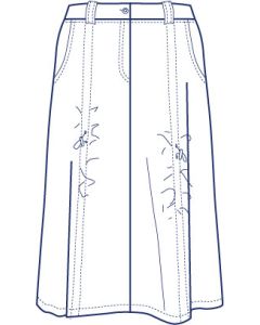 前コードシャーリングセミフレアースカート型紙（パターン）【ダウンロード版】