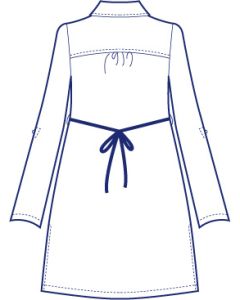 台衿付きロールアップ袖ロングシャツブラウス型紙（パターン）