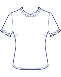 チュール使い半袖カットソー型紙（パターン）