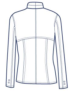 立体的なタック衿のストレッチジャケット型紙（パターン）