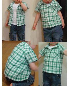 子供用　半袖オーバーシャツ型紙と作り方